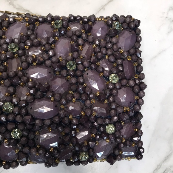 Anthropologie Beaded Crystal Bag Clutch Chain - Picture 8 of 14